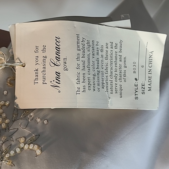 Vintage Nina Canacci Wedding Dress Size 6 Style Elegant Beaded 90s Gown - Picture 9 of 13